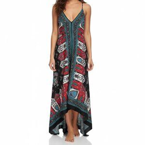 Floor length silk floral dress - One size fit all